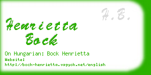 henrietta bock business card